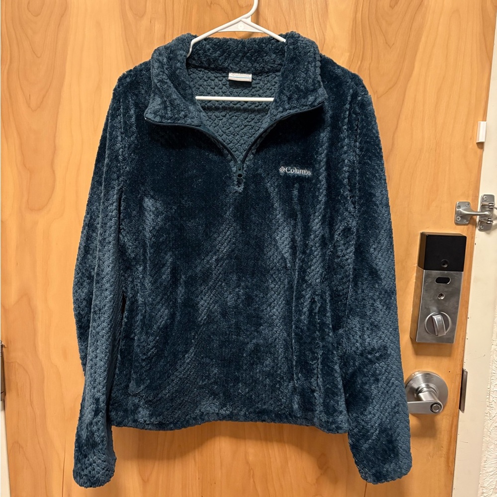 Columbia Dark Blue Sherpa Fleece Jacket Women’s XL